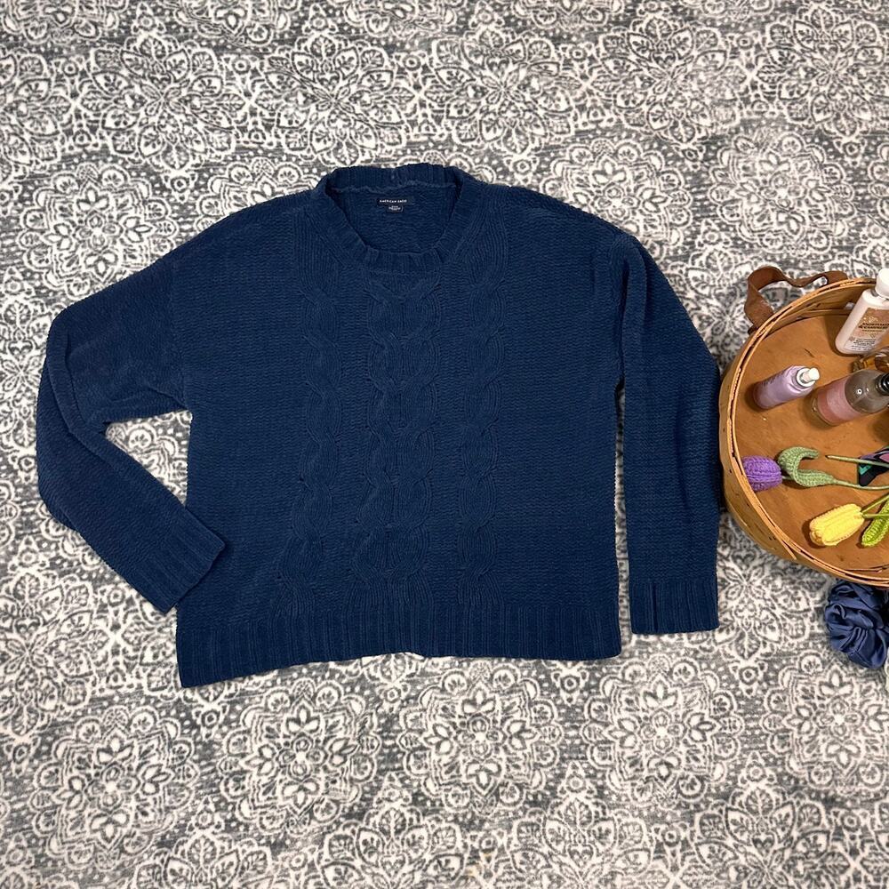 American Eagle Royal Blue Knit Sweater Size Medium